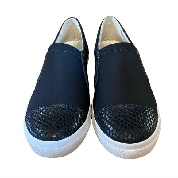 New in Box NIB Marc Joseph New York "Jay St" Navy Snake Sneakers 5 - Picture 3 of 5